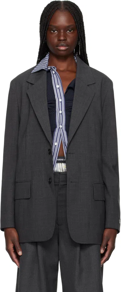 We11 Done Gray Wool Blazer In Grey