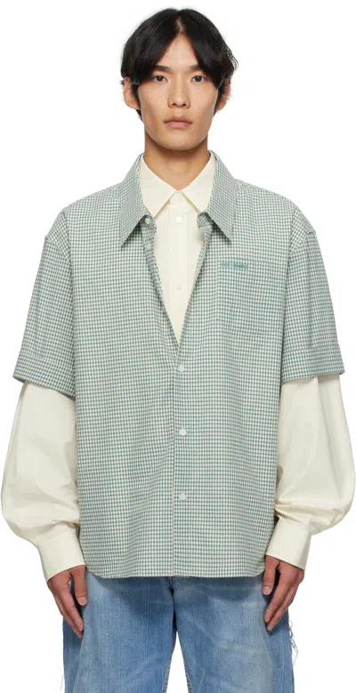 We11 Done Green & Beige Detachable Sleeves Shirt In Sand