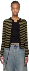 We11 Done Striped Sweater In Khaki