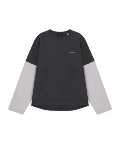 We11 Done Grey Code Long-sleeved T-shirt In Gray
