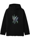 We11 Done Long-sleeved Hooded Sweatshirt In Black