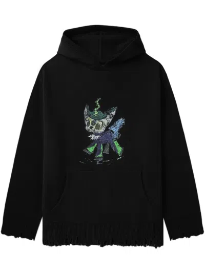WE11 DONE GRUNGE MONSTER PONY HOODIE