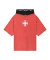 We11 Done Heart Crosslayered Hoodie In Red