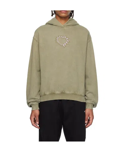 We11 Done Heart Hooded Sweater In Nude