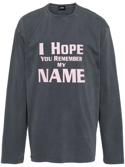 We11 Done Hi Monster Long Sleeve T-shirt In Grey
