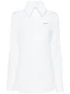 We11 Done White High-neck Collar Shirt In White