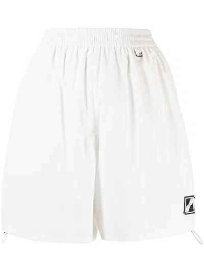 We11 Done Hoch Sitzende Shorts Mit Logo-patch In White