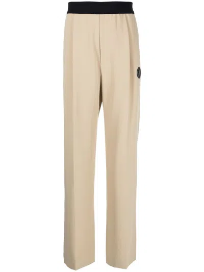 We11 Done High-waisted Pleat-detail Trousers In Neutrals