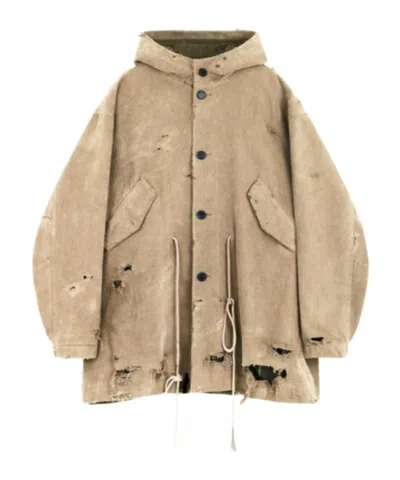 We11 Done Hooded Coat In Nude
