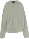 We11 Done Hooded Cotton Sweatshirt With Embroidered Logo And Bear Print In Gray
