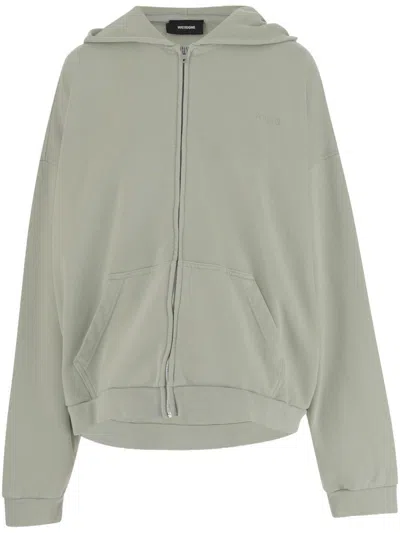 WE11 DONE WE11 DONE HOODED COTTON SWEATSHIRT WITH EMBROIDERED LOGO AND BEAR PRINT