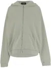 We11 Done Hooded Cotton Sweatshirt With Embroidered Logo And Bear Print In Green