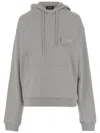 We11 Done Hooded Cotton Sweatshirt With Embroidered Logo And Pouch Pocket In Gray