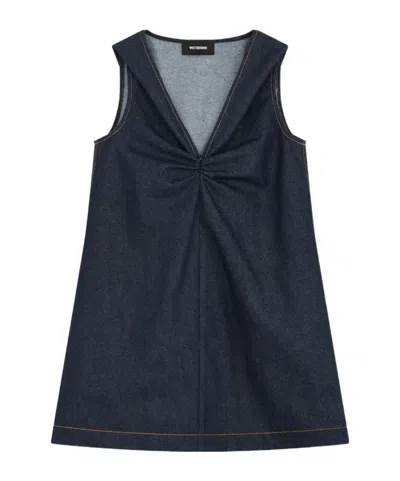 We11 Done Hooded Denim Mini Dress