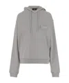 We11 Done Hooded Cotton Sweatshirt With Embroidered Logo And Pouch Pocket In Gray