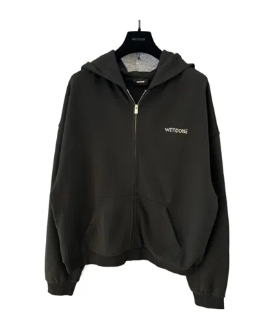 We11 Done Hooded Zipper Hoodie In Black