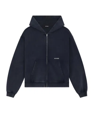 We11 Done Hooded Zipper Hoodie In Black
