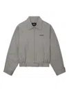 We11 Done Houndstooth Zip-up Jacket In Gray