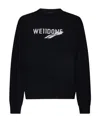 We11 Done Intarsia-knit Logo Jumper In Black