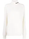 We11 Done Intarsia-knit Roll-neck Jumper In White