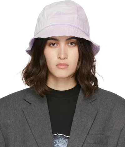 We11 Done Iridescent Logo Bucket Hat In Purple