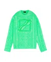 We11 Done Jacquard Sweater In Green