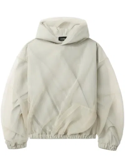 We11 Done Jersey Hoodie In Neutrals