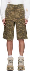 We11 Done Khaki Camo Vintage Shorts In Mix