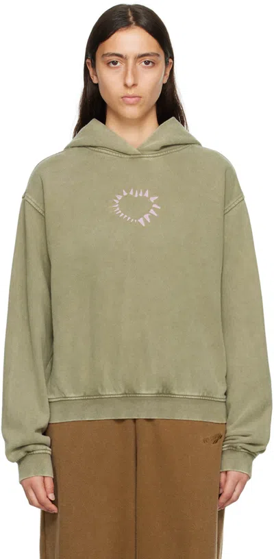 We11 Done Khaki Heart Hoodie