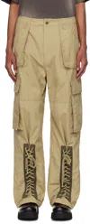 We11 Done Khaki Military Cargo Pants In Khaki