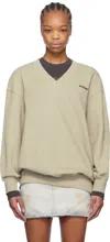 We11 Done Khaki Oversized Sweatshirt In Khaki