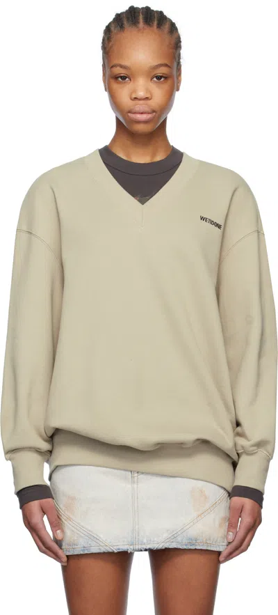 We11 Done Khaki Oversized Sweatshirt