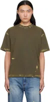 We11 Done Khaki Pierced T-shirt In Charcoal