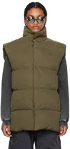 We11 Done Khaki Quilted Down Vest In Khaki