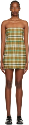 We11 Done Khaki Wire Minidress In Khaki