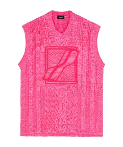 We11 Done Knitted Vest Pullover In Pink