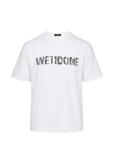 We11 Done Lace Logo-print T-shirt In White