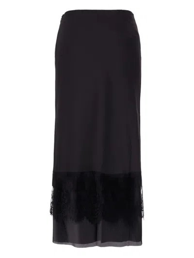 WE11 DONE LACE-TRIMMED MAXI SKIRT