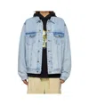 We11 Done Lapel Denim Coat In Blue