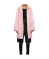 We11 Done Lapel Long Sleeve Coat In Pink