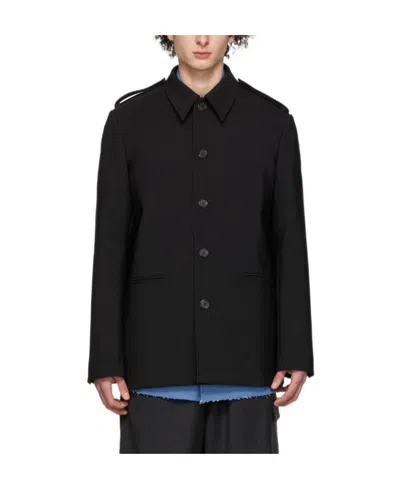 We11 Done Lapel Long-sleeved Casual Jacket In Black