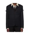 We11 Done Lapel Long-sleeved Suit Jacket In Black