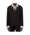 We11 Done Lapel Long-sleeved Suit Jacket In Black