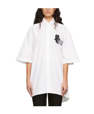 We11 Done Lapel Short-sleeved Shirt In White