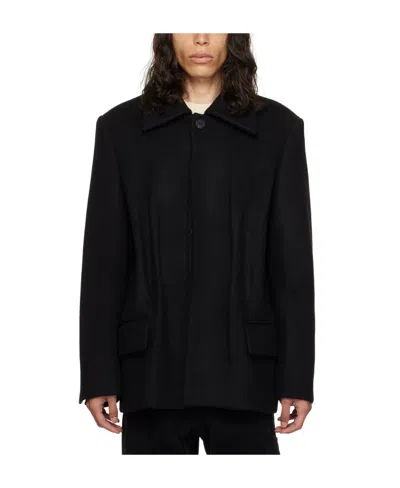 We11 Done Lapel Shoulder Pads Casual Jacket In Black