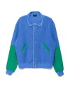 We11 Done Lapel Spliced Casual Jacket In Blue
