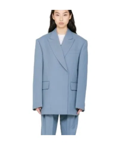 We11 Done Lapel Suit Jacket In Blue