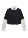 We11 Done Navy Layered Twist Top In Blue