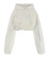 We11 Done Layered Cropped Hoodie In White