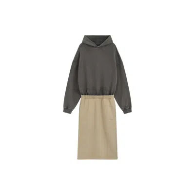 We11 Done Layered Hooded Dress In Black